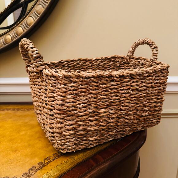 boho | Accents | Large Deep Seagrass Rectangular Tan Brown Farmhouse ...